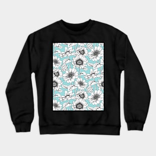 Sunflowers Line Art Pattern Crewneck Sweatshirt